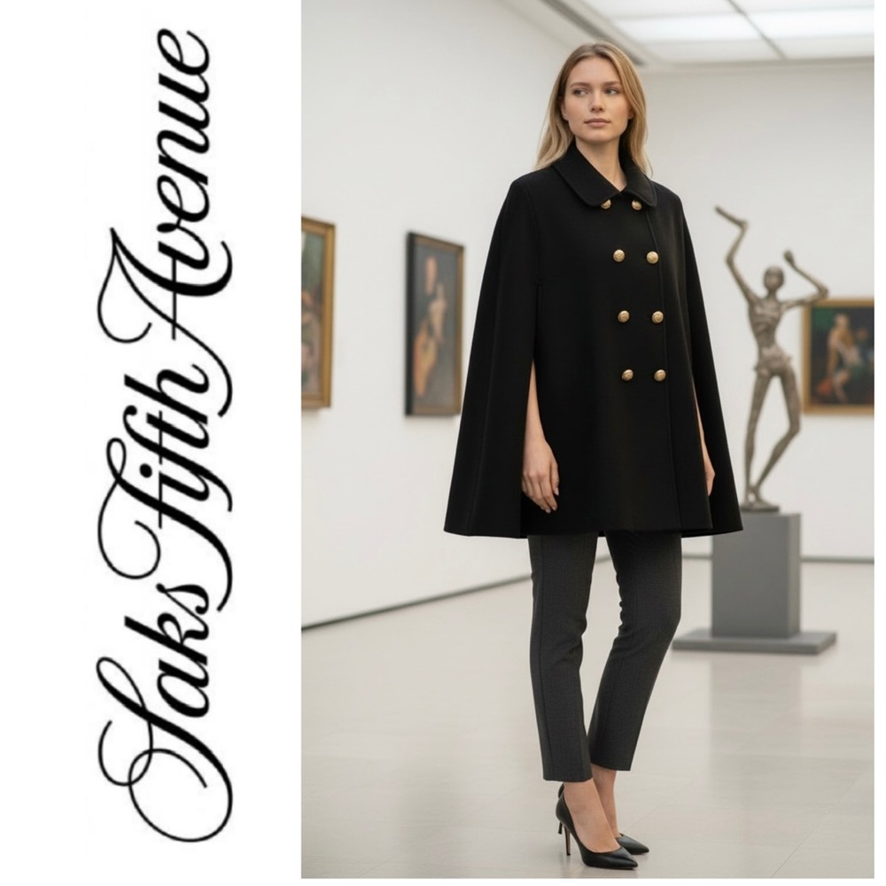 Saks Fifth Avenue Folio Collection Vintage Wool Cashmere Cape